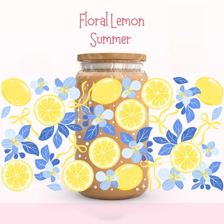 Lemon Floral UV DTF Transfer S - Rdta Tank Glass review and price