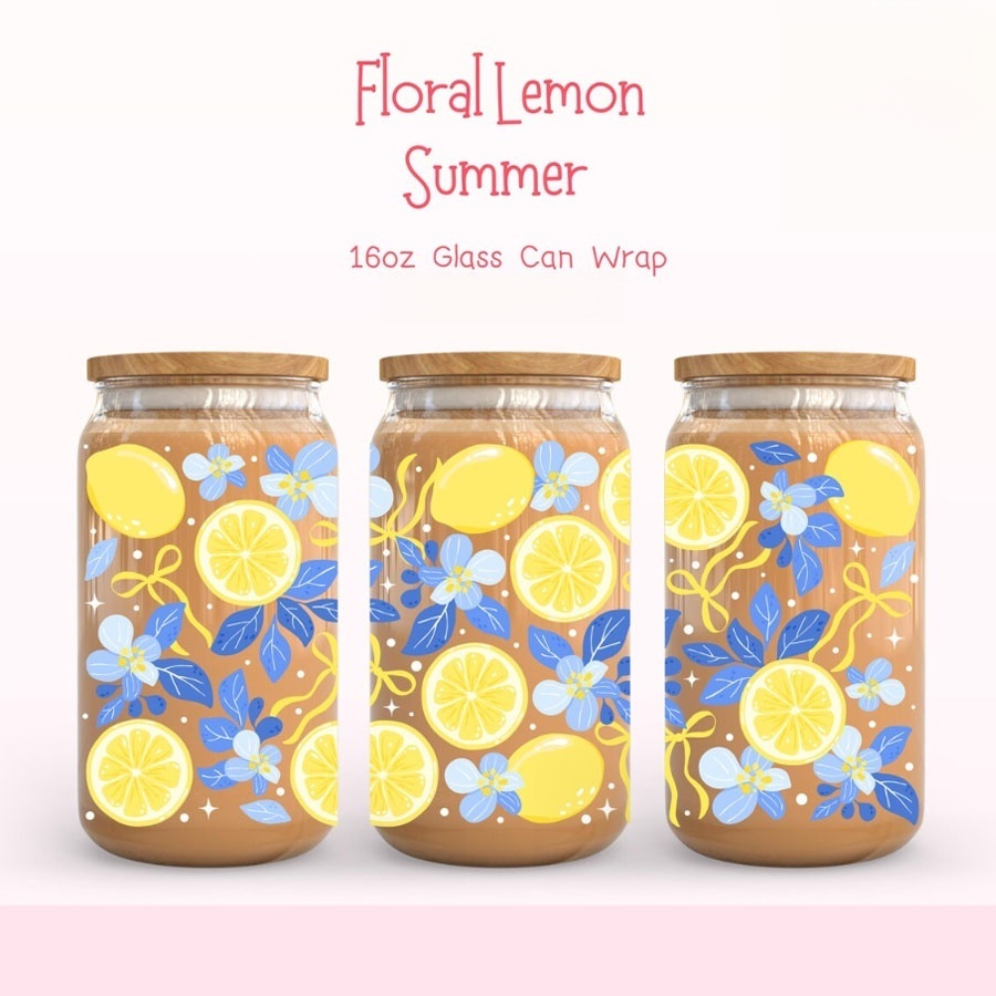 Lemon Floral UV DTF Transfer S - Rdta Tank Glass review and price