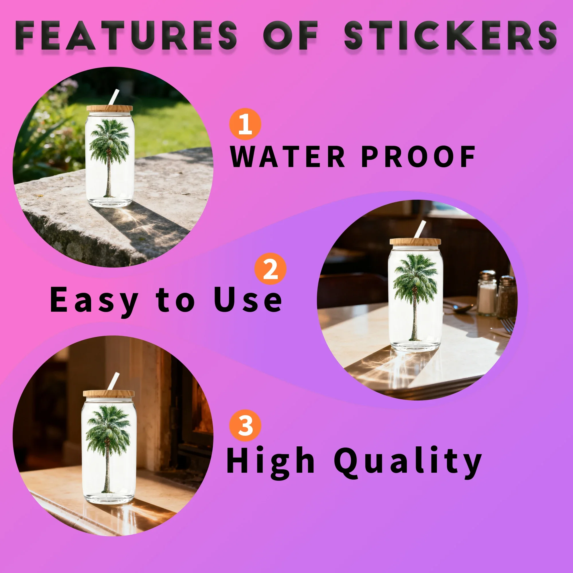 24PCS/Set Palm Tree Watercolor - Rdta Tank Glass review and price