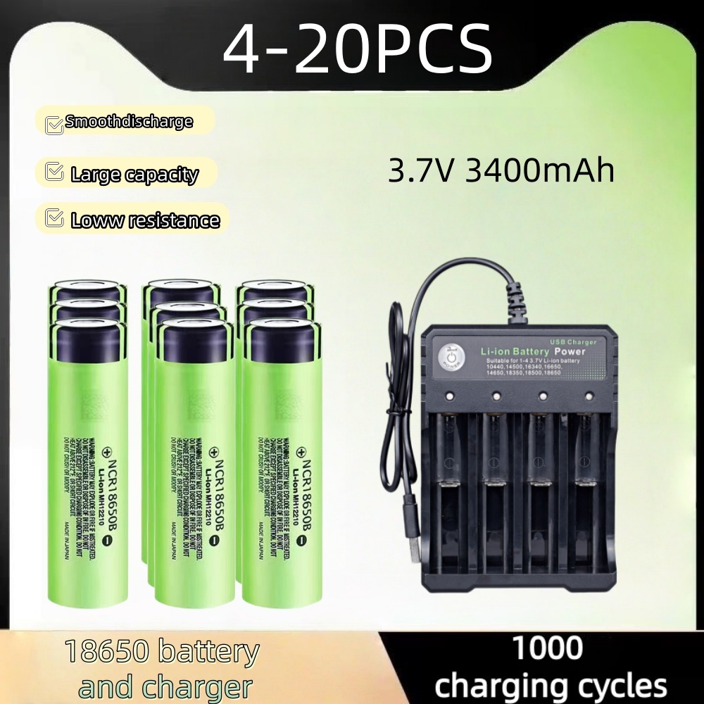 4-20PCS Rechargeable Lithium B - Vape Battery 18650 review and price